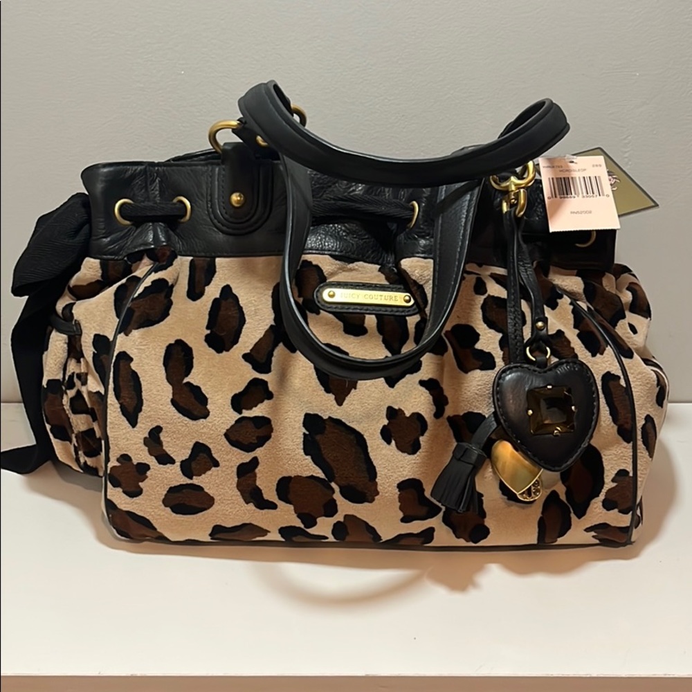 Juicy couture leopard velvet bag